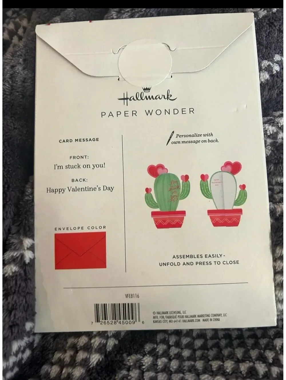 C294 Paper wonder paper honeycomb card with envelope